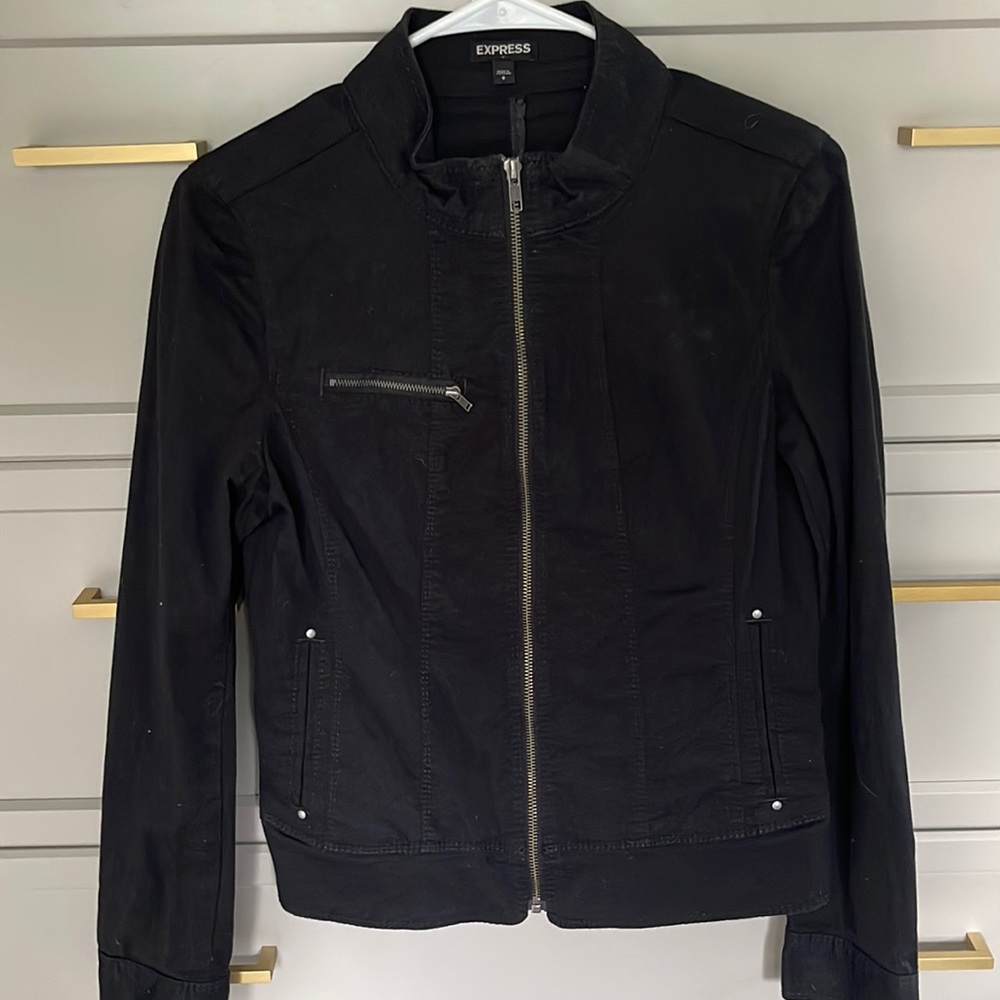 Express black denim jacket